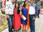 Girish and Seema pose with Purohit,Nehal and Devang Kothari