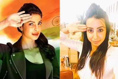 Sanjjanaa, Priyanka Chopra mark Independence Day with #SaluteSelfie