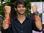 Dhruv Raj Shrama shows his rakhis