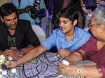 Akshay Kumar, Aarav and Honey Irani during the launch