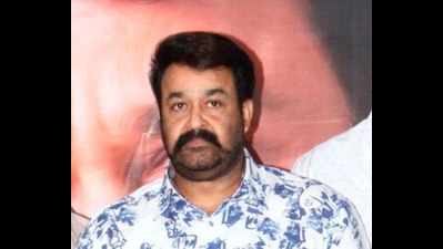 Mohanlal spotted at the music launch of 'Loham' at Kochi