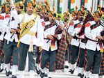 The Army band performing during the third edition of DLF5 Freedom Run