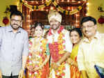 Venkatesh poses with newlyweds Shanthanu Bhagyaraj and Keerthi