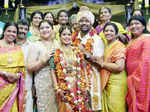 Celebs pose with newlyweds Shanthanu Bhagyaraj and Keerthi