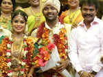 Hari poses with newlyweds Shanthanu Bhagyaraj and Keerthi
