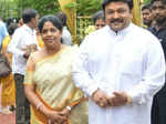 Prabhu arrives with wife Punitha for the wedding ceremony