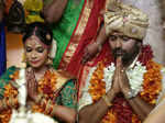 Shanthanu Bhagyaraj and Keerthi during their wedding ceremony