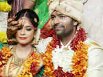Shanthanu Bhagyaraj and Keerthi during their wedding ceremony