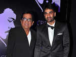Brahmanandam with a guest during megastar Chiranjeevi’s 60th birthday party