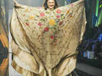Anna Bredmeyer showcases a creation by designers Abu Jani and Sandeep Khosla