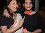 Naina Balsaver with designer Poonam Bhagat share a light moment
