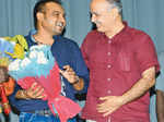 Director Nila Madhab Panda and deputy CM Manish Sisodia