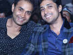 Prem poses with a guest during the audio launch of Kannada movie