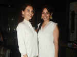 Poonam Soni poses with Kriti Soni during her luncheon party
