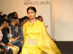 A model showcases a creation by Priyam Narayan