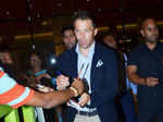 Footballer Alessandro Del Piero snapped at Mumbai International airport