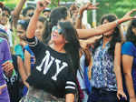 Participants having fun during Raahgiri Day celebrations
