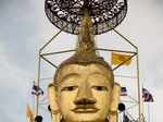 Standing Buddha is thirty-two metres high, which holds an alms bowl