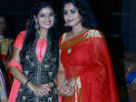 Laya and Shruthy Lakshmi during Muktha and Rinku Tomi’s grand wedding reception