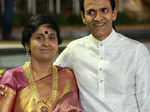 Mangala with husband Raghavendra Rajkumar during the wedding ceremony