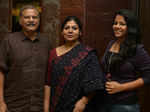 Anand, Viji and Samyukta during the unveiling ceremony