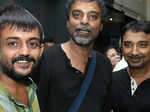Deboprosad, Tathagata Banerjee and Sanjib Banerji during the premiere