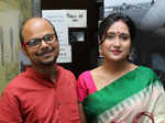Srijato with his wife during the premiere