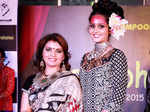 Shalini Sudarshan with a model during a fashion show