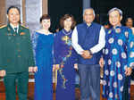 Gen (retd) VK Singh (L) with Ton Sinh Thanh and others