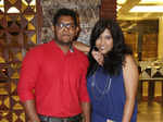 Vivek and Pavithra during a party