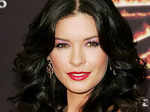 Hollywood actress Catherine Zeta-Jones dazzles in red lipstick