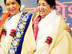 Asha Bhosle with her sister Lata Mangeshkar