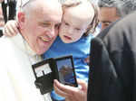 ​Pope Francis posed with a child for a selfie