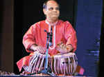 Tabla player Sudhir Pandey performs