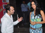 Zeishan Quadri with Mallika Sherawat during the premiere