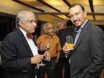 Naveen Mittal and Mahadevan during the drinks reception and dinner