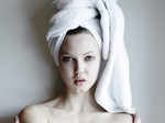 Lindsey Wixson looks stunning in a towel
