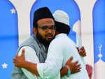 Muslims greet each other