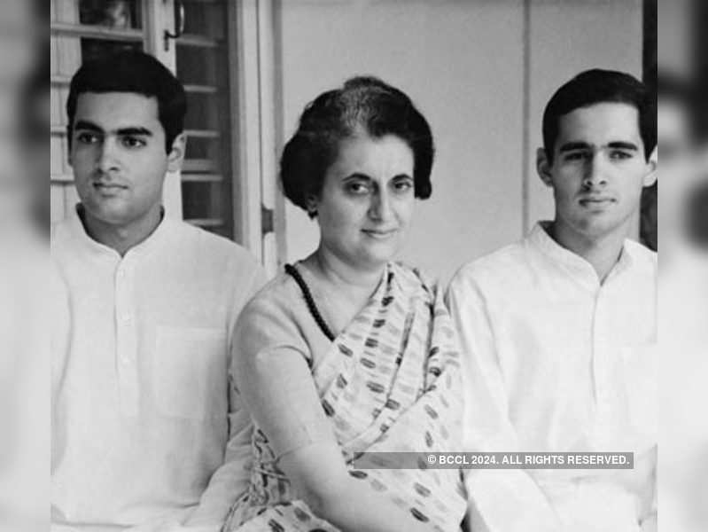 A file picture of 1960s shows Indira Gandhi with her sons Rajiv (L) and ...