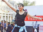 People dance with zest during the Raahgiri