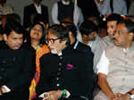 Maharashtra Chief Minister Devendra Fadnavis, Amitabh Bachchan and Cultural Minister Vinod Tawde