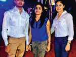 Akshat, Amisha and Anushree pose for a photo