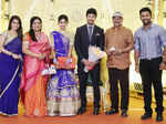K Bhagyaraj's family poses with Vijayalakshmi and Feroz