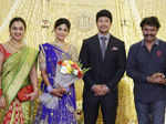 Preetha Vijayakumar and Hari pose with Vijayalakshmi and Feroz