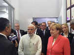 Modi and Merkel viewed a powerpoint presentation