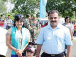 Aditi, Radha and Shravan Hardikar during the Air Fest