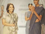 ​Designer Anavila walks the ramp after showcasing her creations