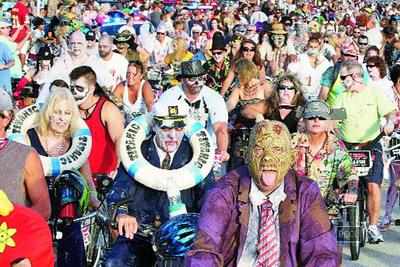 Participants dressed up in their zombie best for the Zombie Bike Ride in Florida