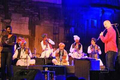 Wouter Kellerman performs at Rajasthan International Folk Festival in Jodhpur