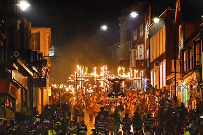 Bonfire Night celebrations on the streets of England